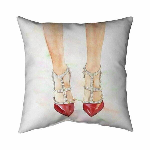 Fondo 26 x 26 in. Red Studded High Heels-Double Sided Print Indoor Pillow FO2775192